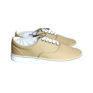 M Chaps Taupe Canvas Lace-Up Low Cut Dress/Casual Shoes – Size 10 Comfortable